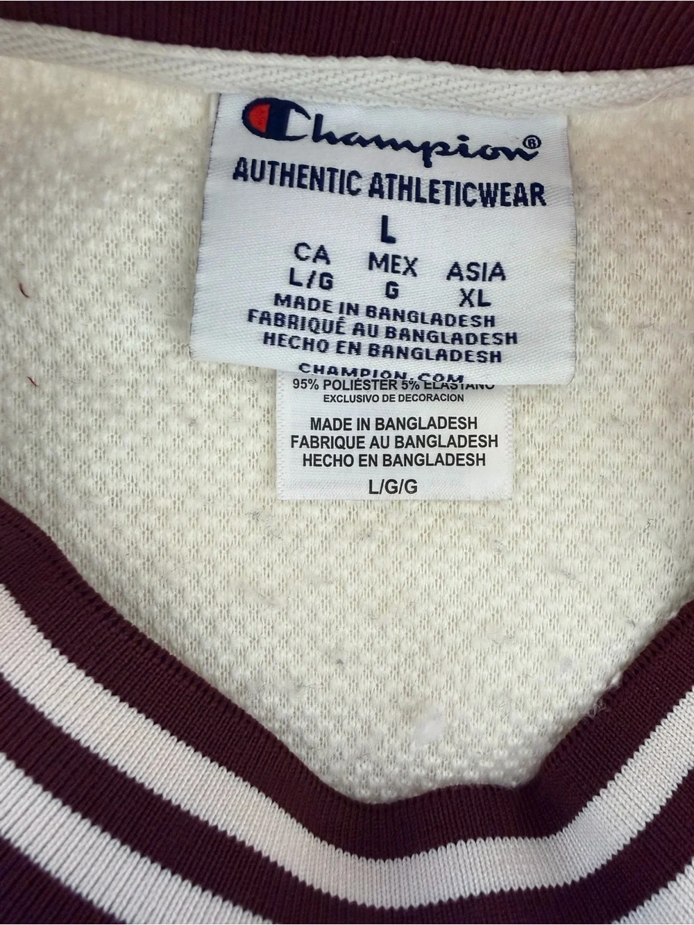 Champion Harvard Teddy Sherpa Fleece Crewneck Sweatshirt L